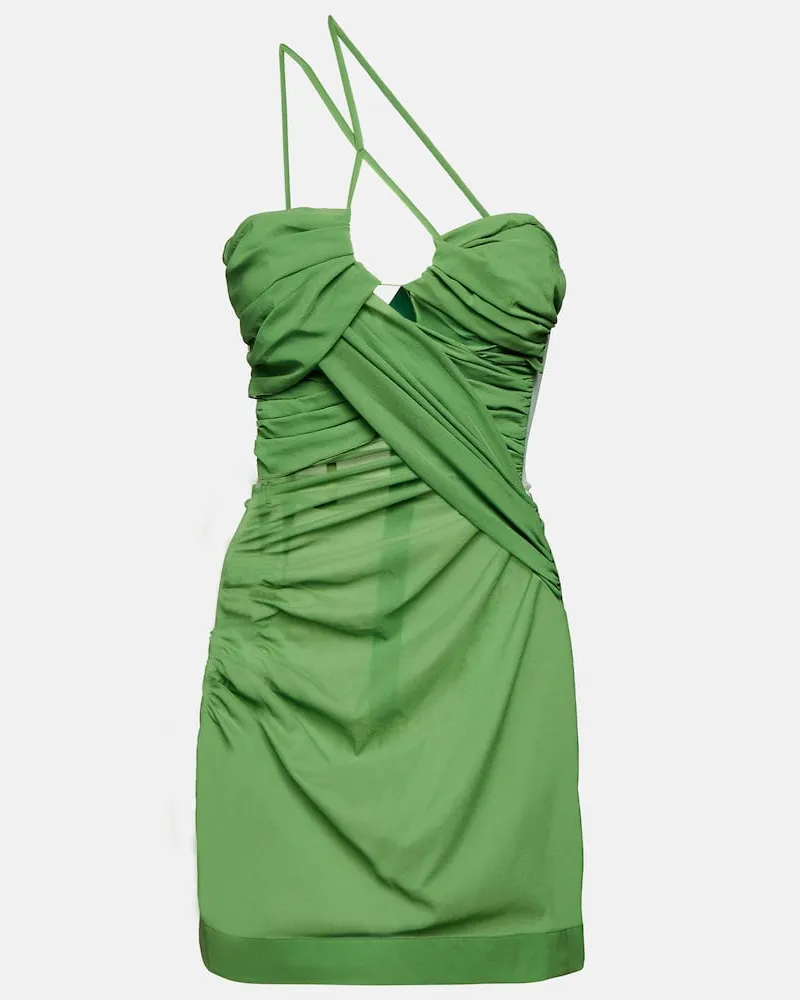 Nensi Dojaka Minikleid aus einem Seidengemisch Grün