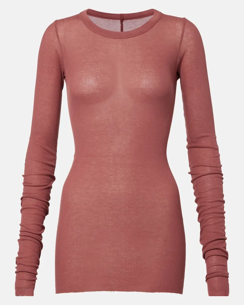 Rick Owens Top aus Rippstrick Rosa
