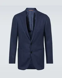 Canali Blazer aus Seide und Kaschmir Blau