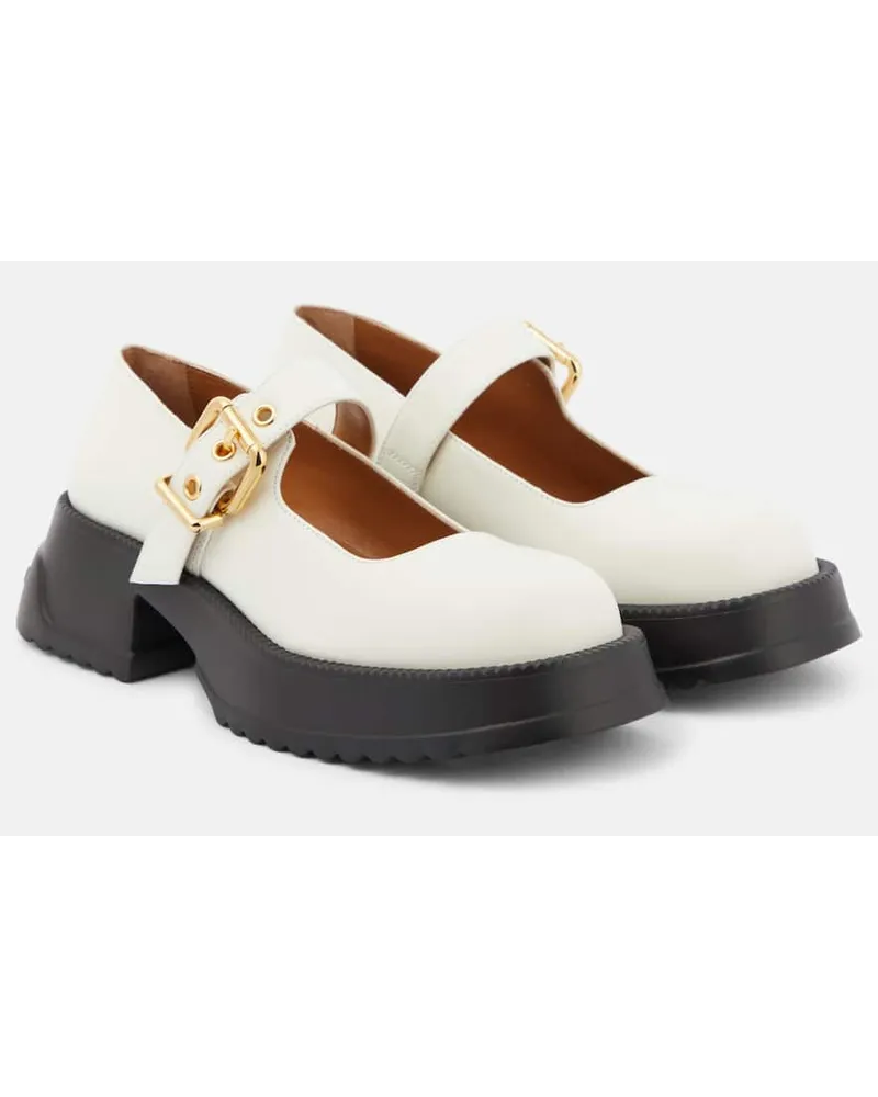 Marni Mary-Jane-Ballerinas aus Leder Weiss