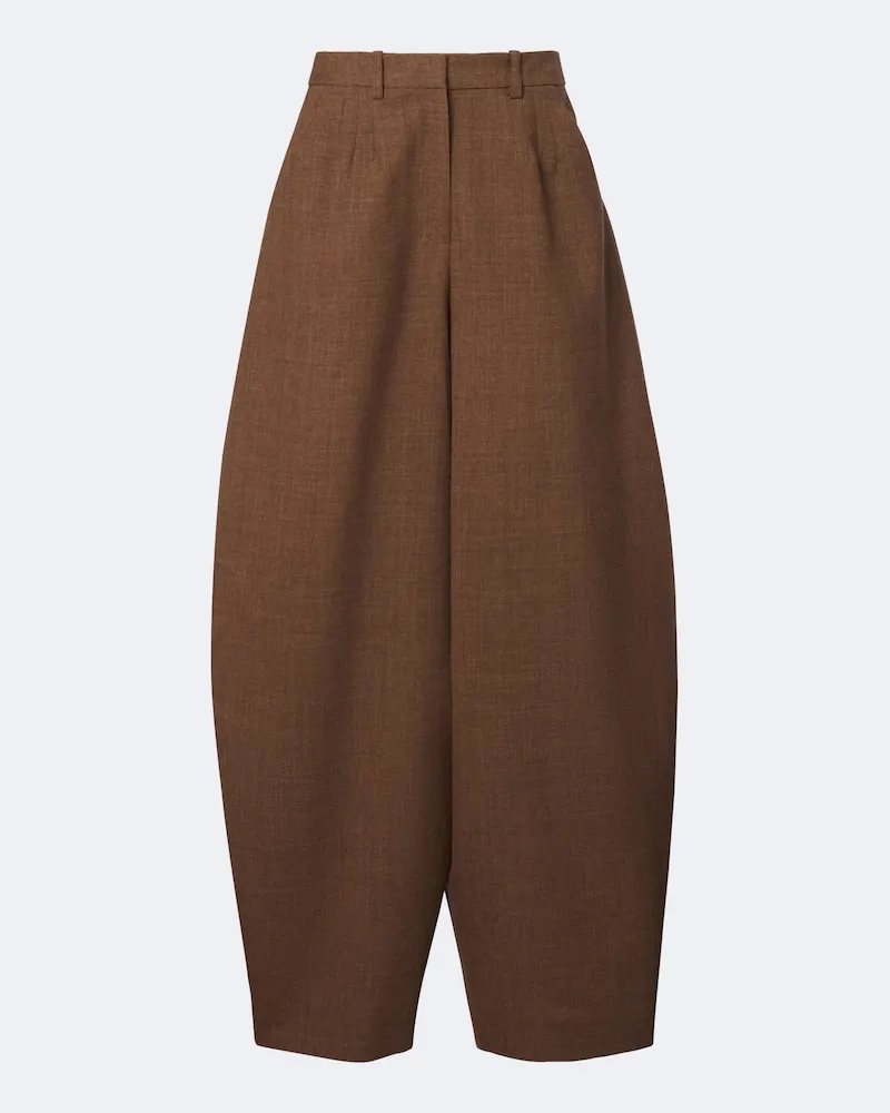 Magda Butrym Barrel-Hose aus Schurwolle Braun