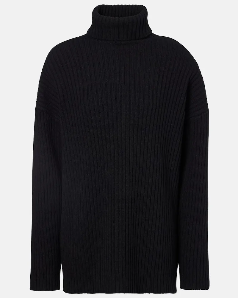 FRANKIE Shop Rollkragenpullover Lindall aus einem Wollgemisch Schwarz