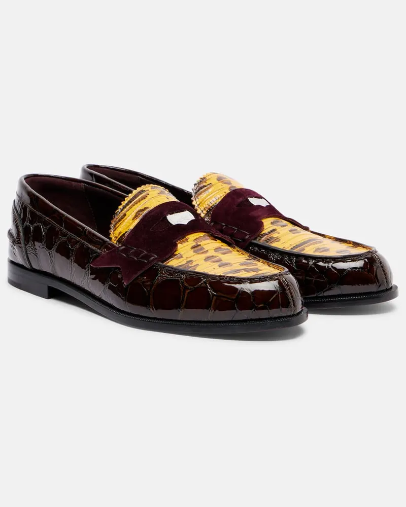 Christian Louboutin Loafers Penny aus Lackleder Burgunderrot