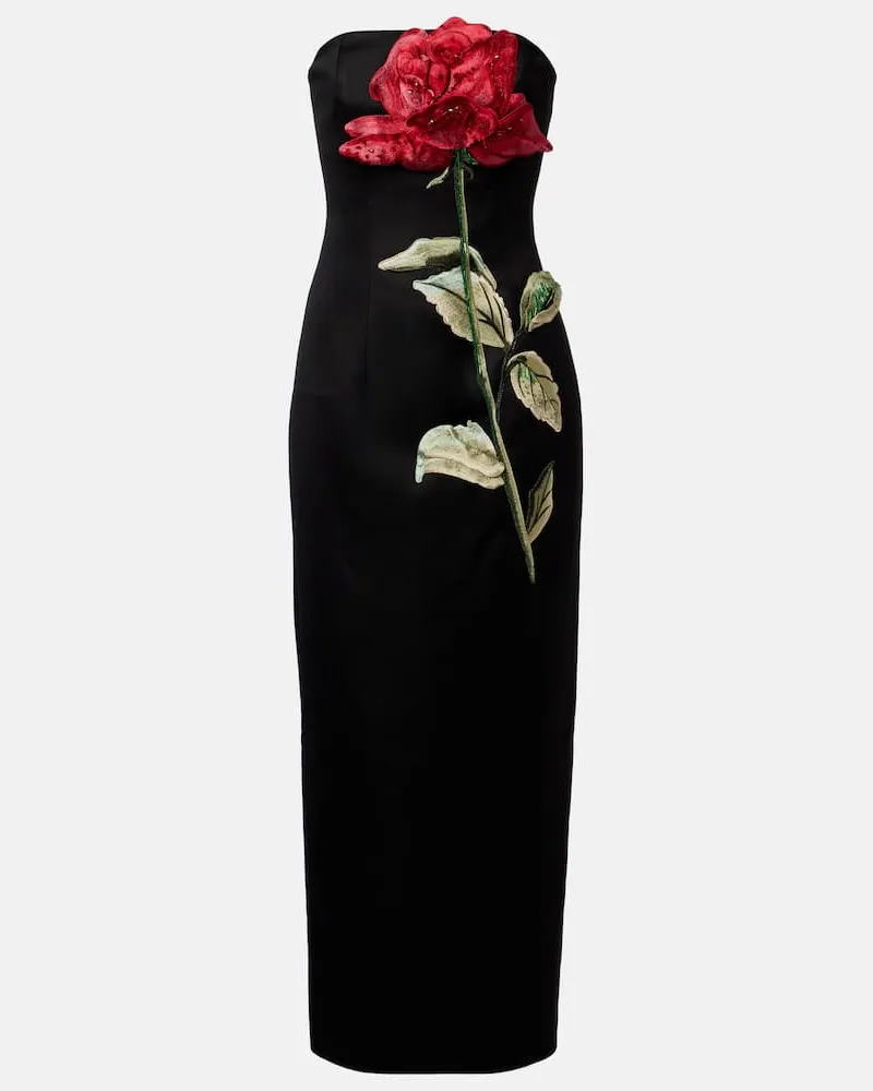 LEO LIN Verziertes Midikleid Rayna Schwarz