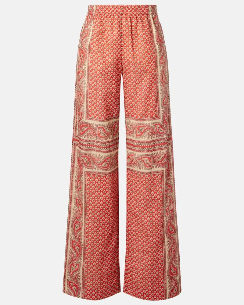 Valentino Garavani Weite Hose aus Baumwolle Multicolor