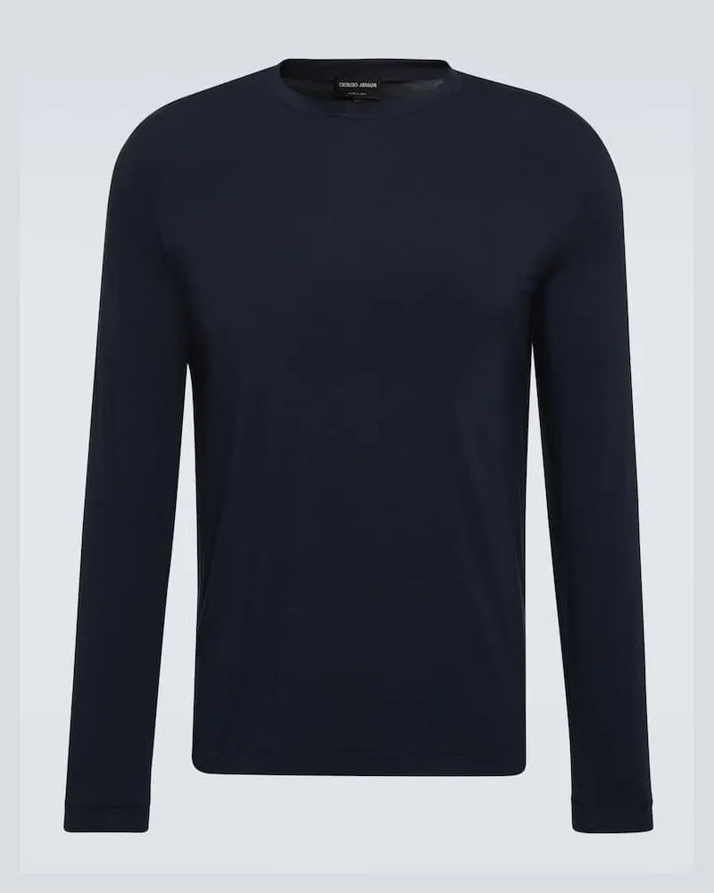 Giorgio Armani Pullover aus Jersey Blau