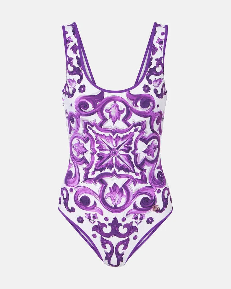 Dolce & Gabbana Badeanzug Majolica Weiß