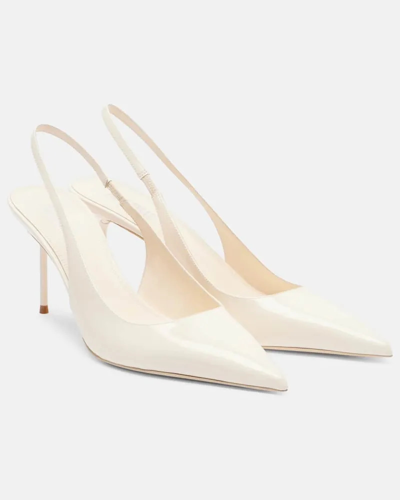 Paris Texas Slingback-Pumps Lidia 70 aus Lackleder Weiß