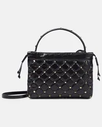 Valentino Garavani Tote Rockstud Spike Mini aus Leder Schwarz