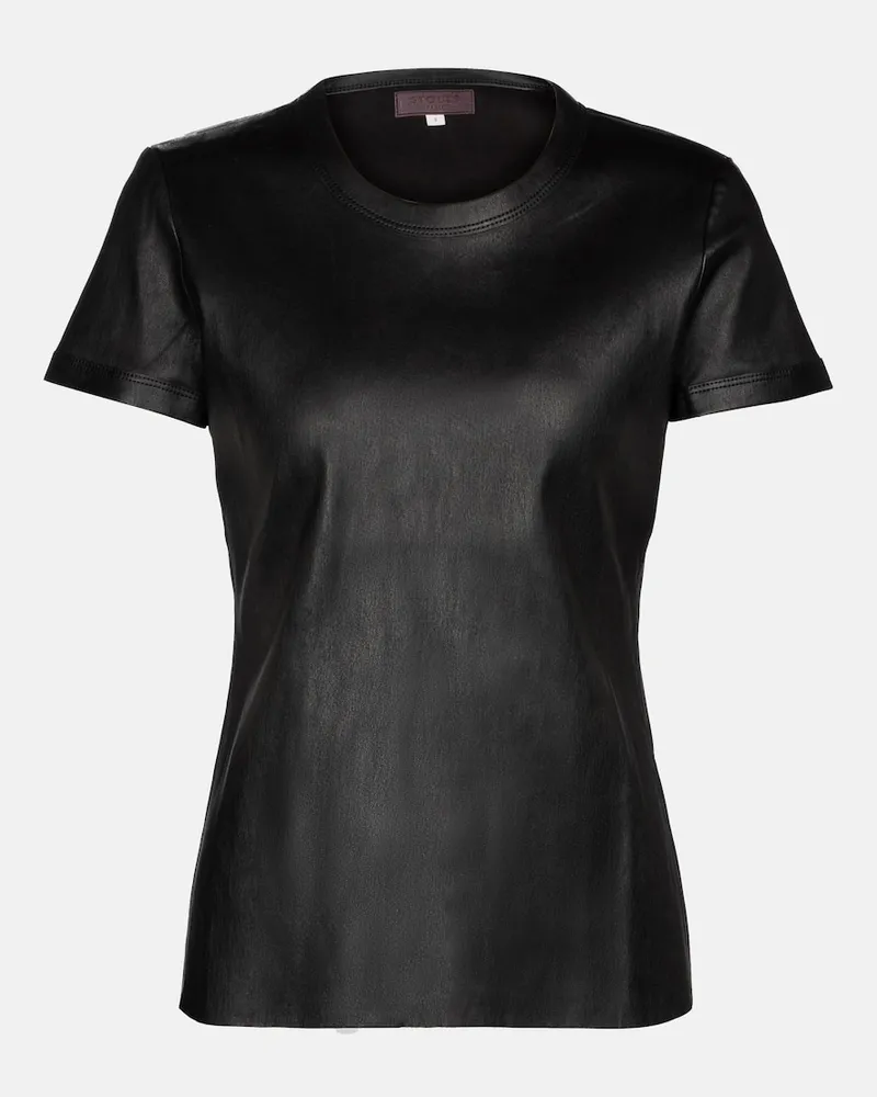 Stouls S. 05 T-Shirt aus Leder Schwarz