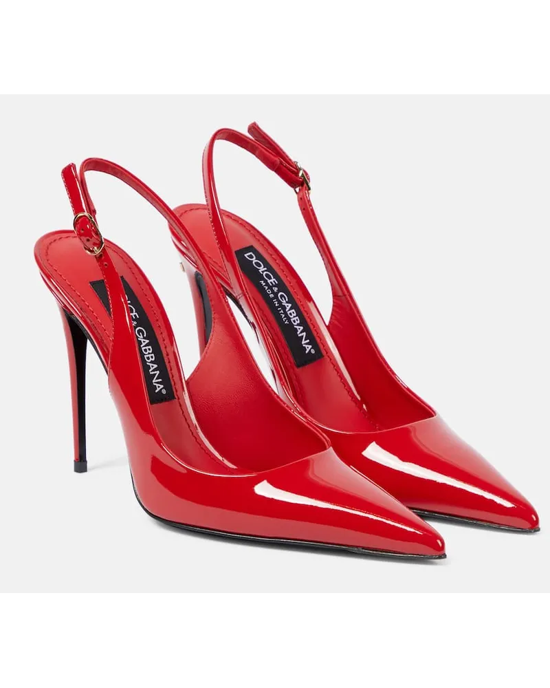 Dolce & Gabbana Slingback-Pumps DG aus Lackleder Rot
