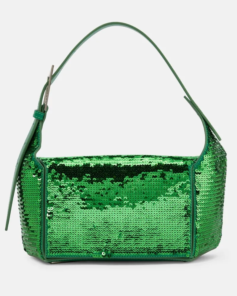 ATTICO Schultertasche 7/7 aus Leder Grün