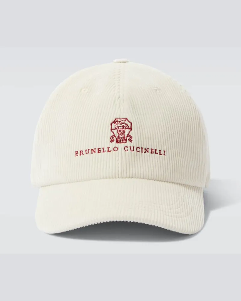 Brunello Cucinelli Baseballcap aus Cord Weiß