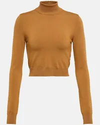 Max Mara Cropped-Pullover Balbo aus einem Wollgemisch Beige