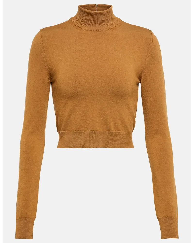 Max Mara Cropped-Pullover Balbo aus einem Wollgemisch Beige