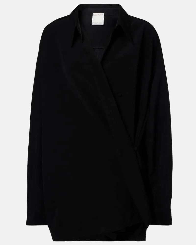 Calvin Klein Hemdjacke Coppola aus Wolle Schwarz
