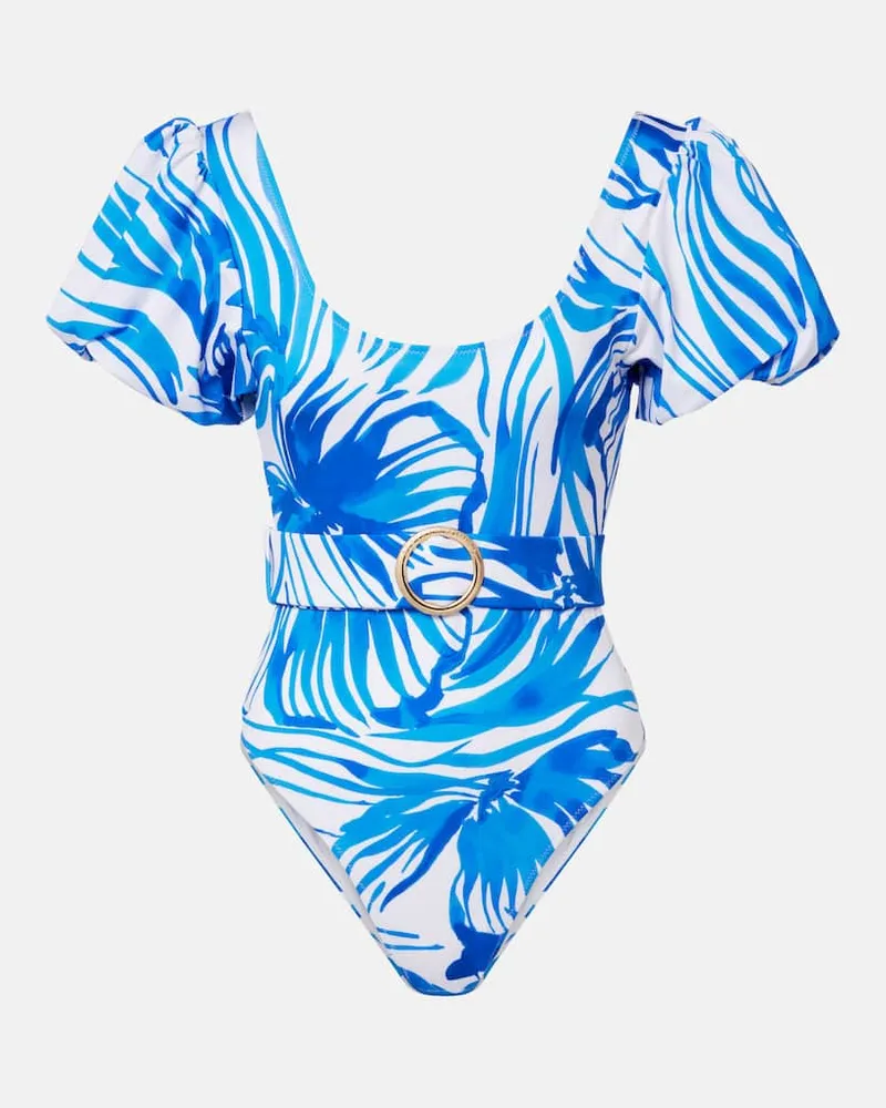 Alexandra Miro Bedruckter Badeanzug Jeanie Blau