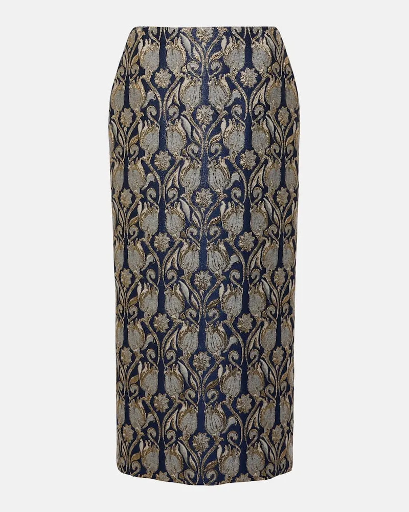 Valentino Garavani Midirock Mossi aus Brokat Blau