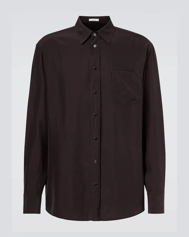 The Row Hemd Fiska aus Seide Braun