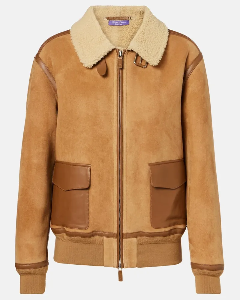 Ralph Lauren Jacke Morrison aus Veloursleder mit Shearling Beige