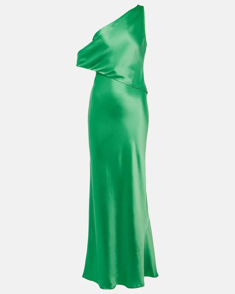 STAUD Robe Naomi aus Satin Grün