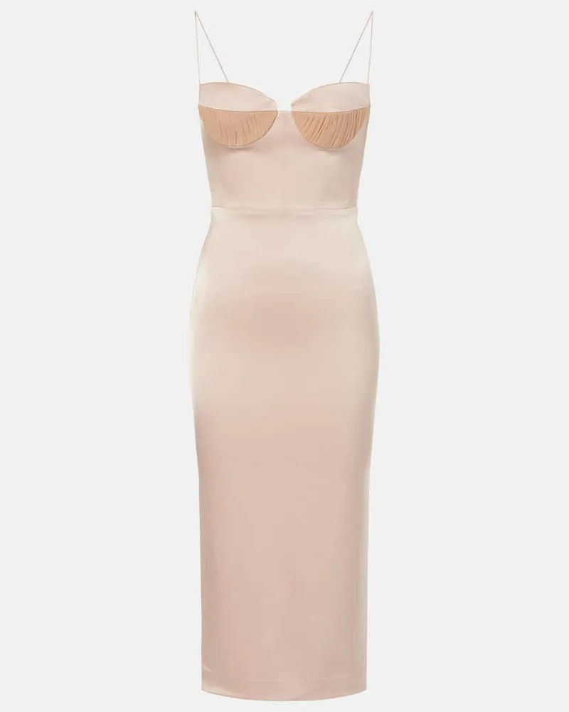 Alex Perry Midikleid Sweetheart aus Crêpe Rosa