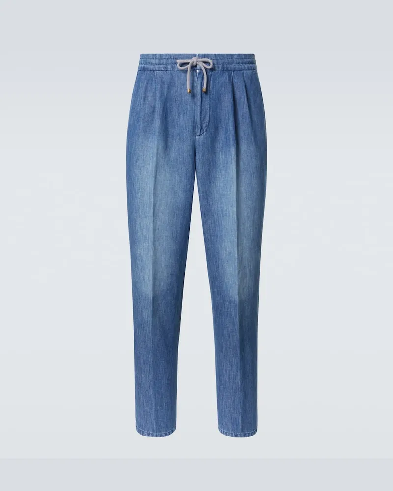 Brunello Cucinelli Tapered Jeans Blau