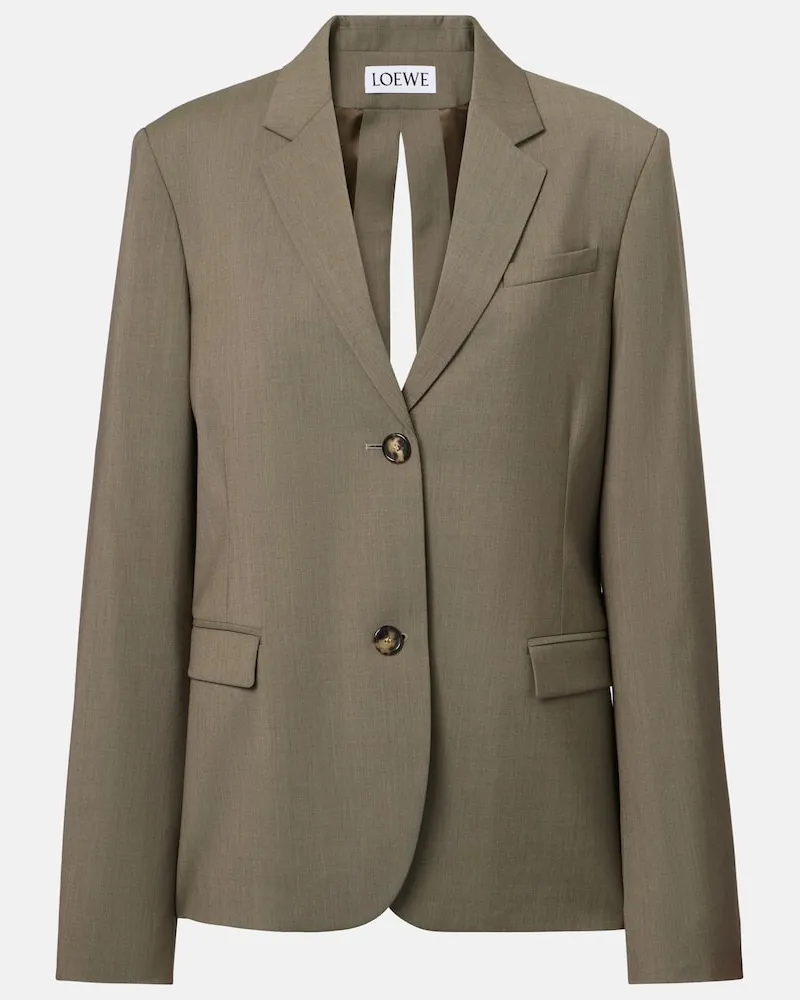 Loewe Blazer aus Wolle Grün