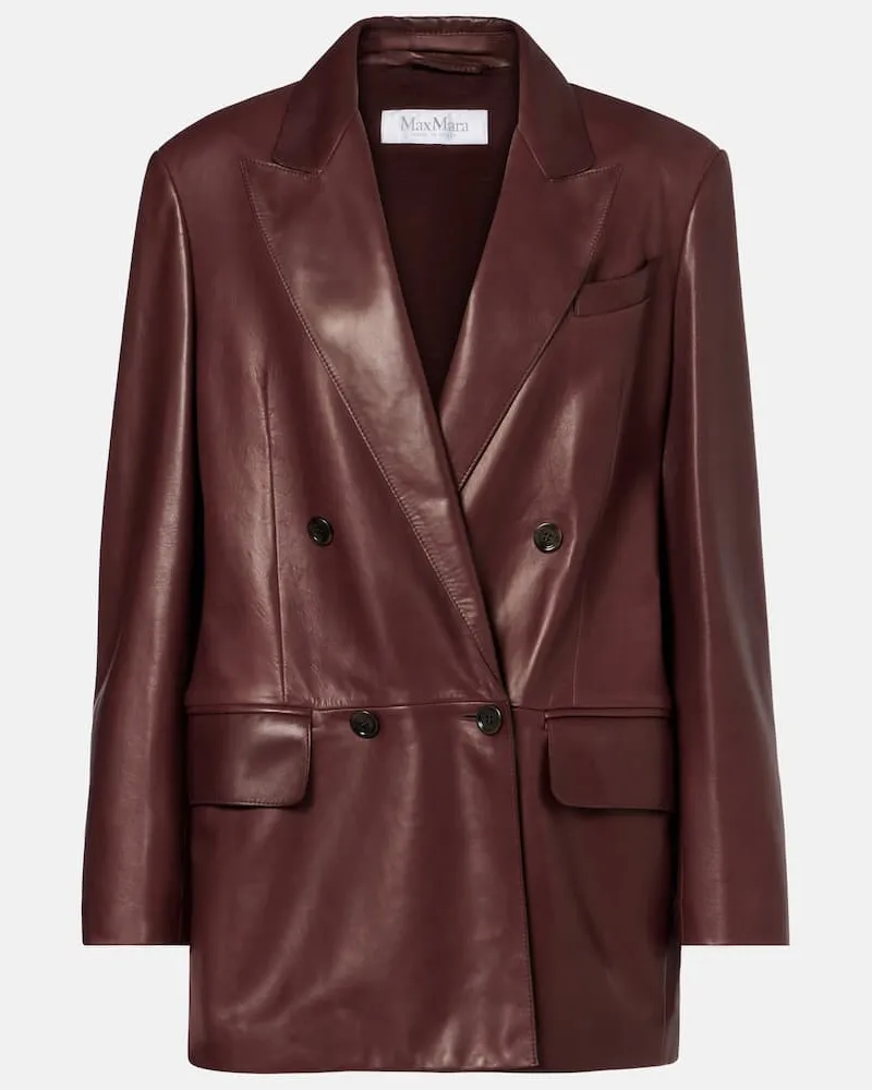 Max Mara Lederjacke Duse Braun