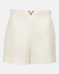 Valentino Garavani Shorts VGold aus Wolle und Seide Weiss