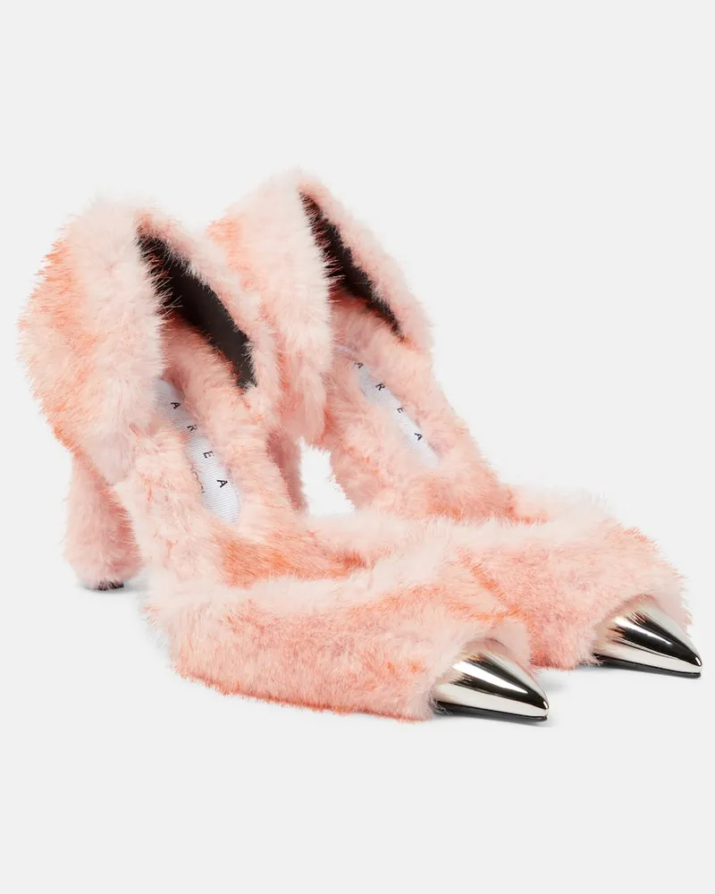 Area Pumps Dagger mit Faux Fur Rosa