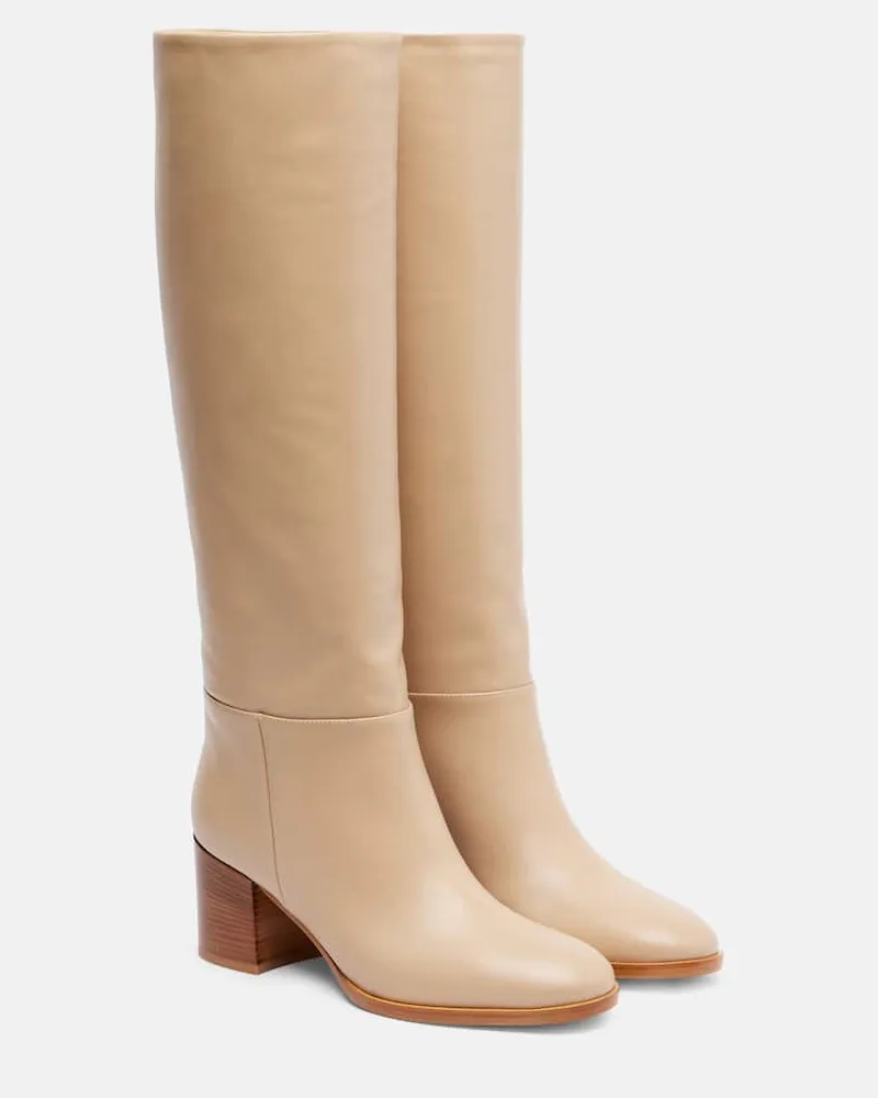 Gianvito Rossi Stiefel Santiago 60 aus Leder Beige