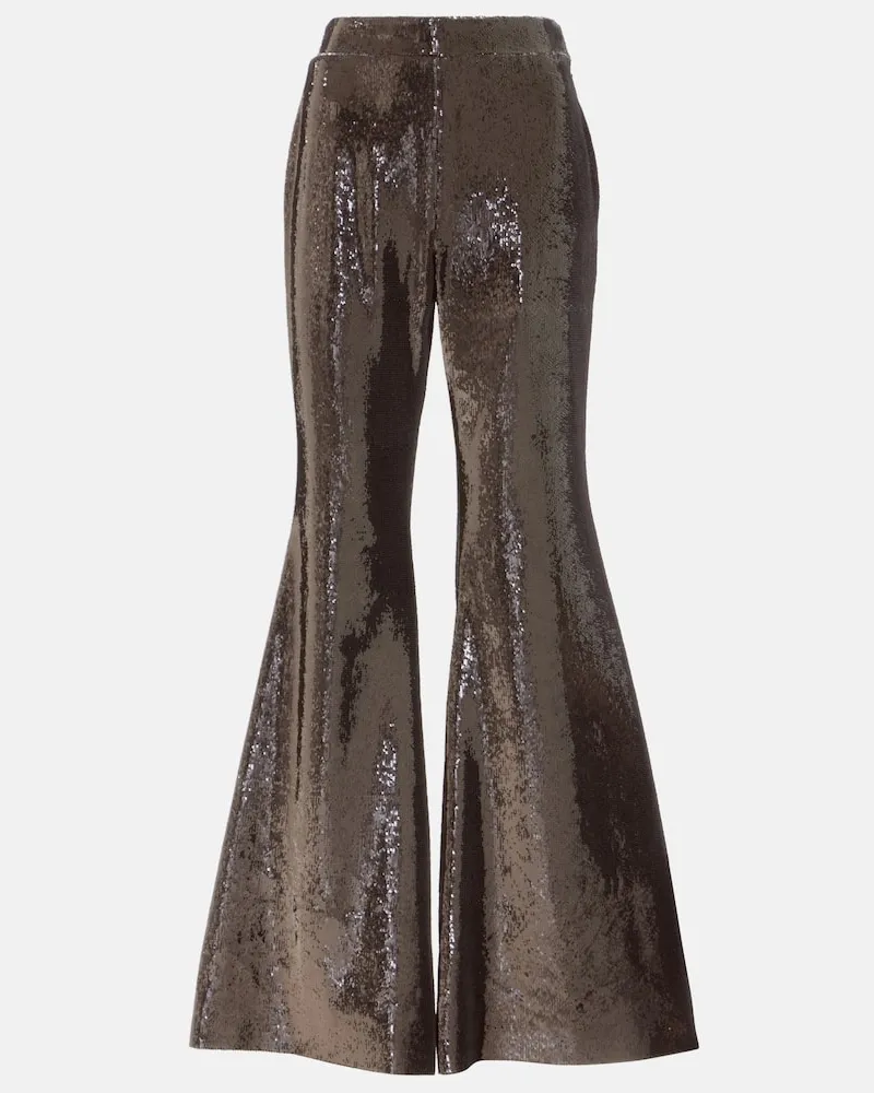 Nina Ricci Schlaghose mit Pailletten Braun