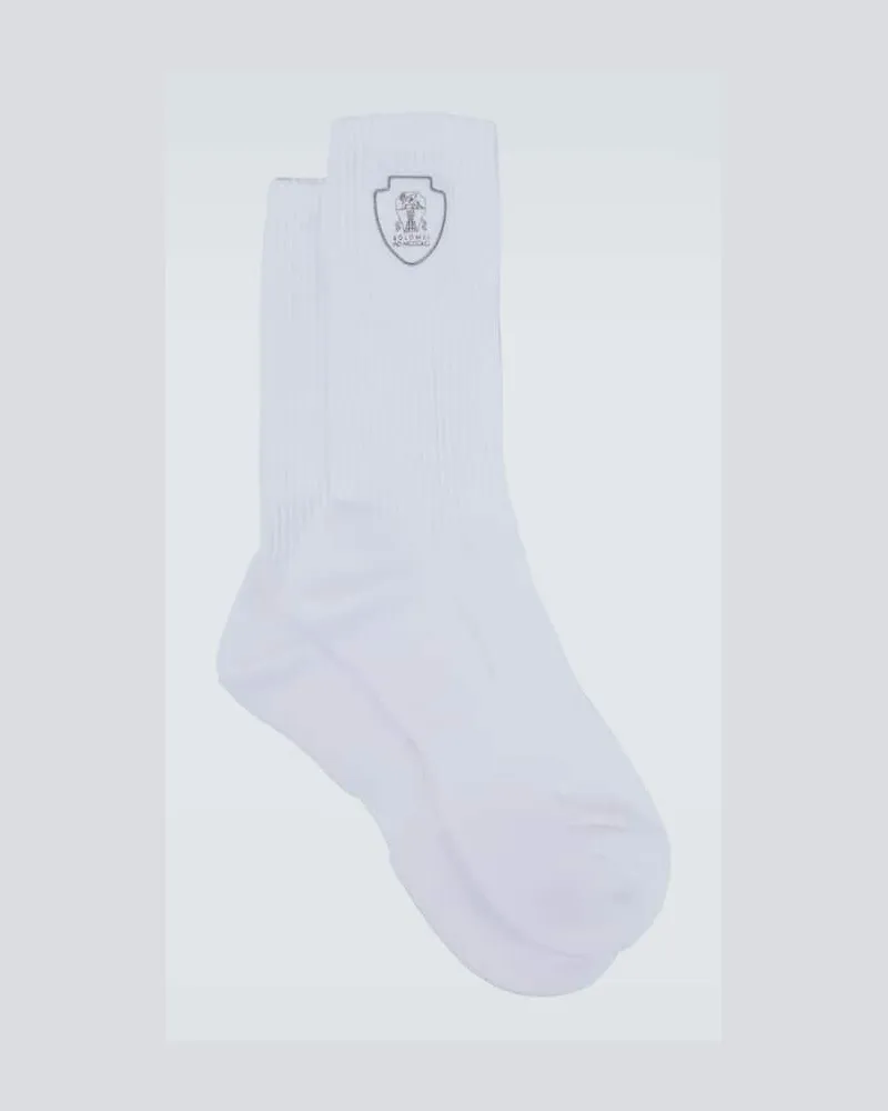 Brunello Cucinelli Socken aus einem Baumwollgemisch Weiß