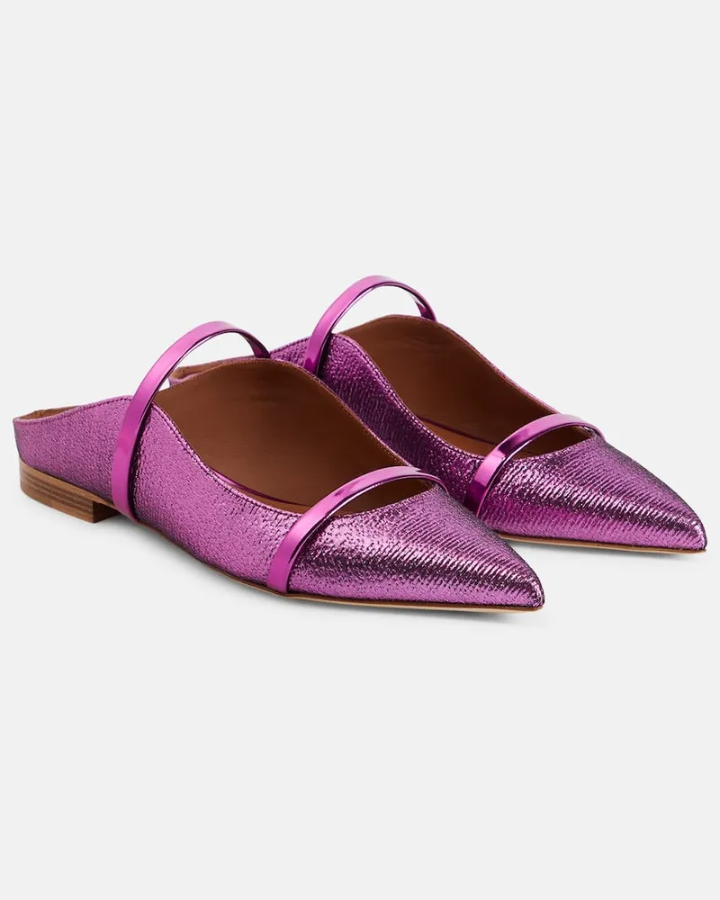 Malone Souliers Slippers Maureen aus Lurex Violett