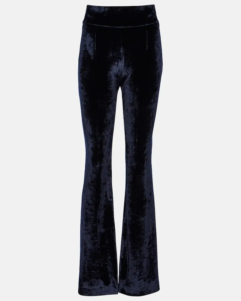 GALVAN High-Rise-Hose Sculpted aus Samt Blau