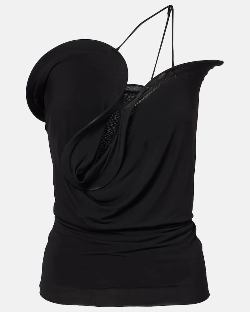 Christopher Esber Top Wave Coil aus Jersey Schwarz