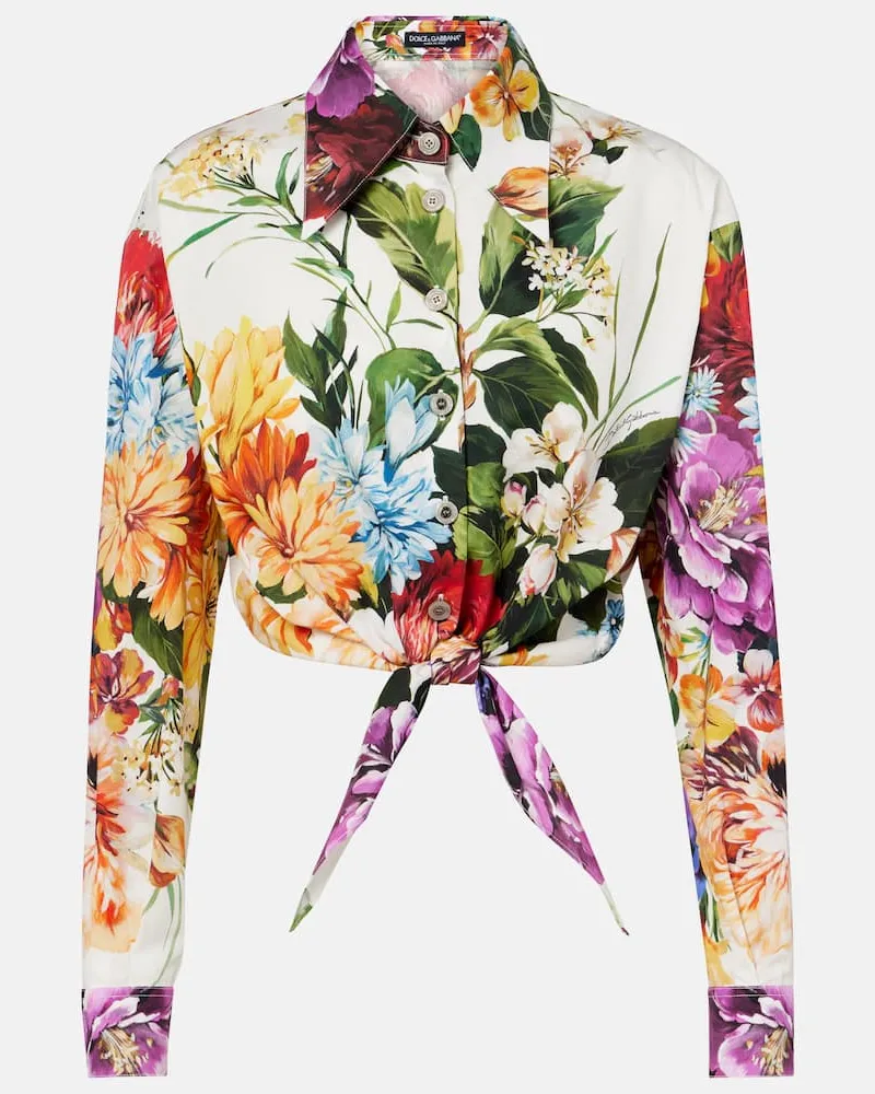 Dolce & Gabbana Cropped-Hemd aus Baumwolle Multicolor