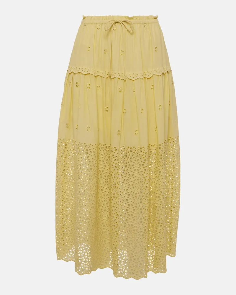 Ulla Johnson Maxirock Lucia aus Baumwoll-Voile Gelb