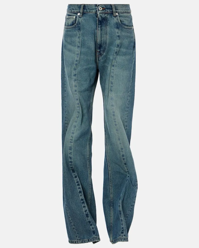 Y/PROJECT Straight Jeans Evergreen Wire Blau