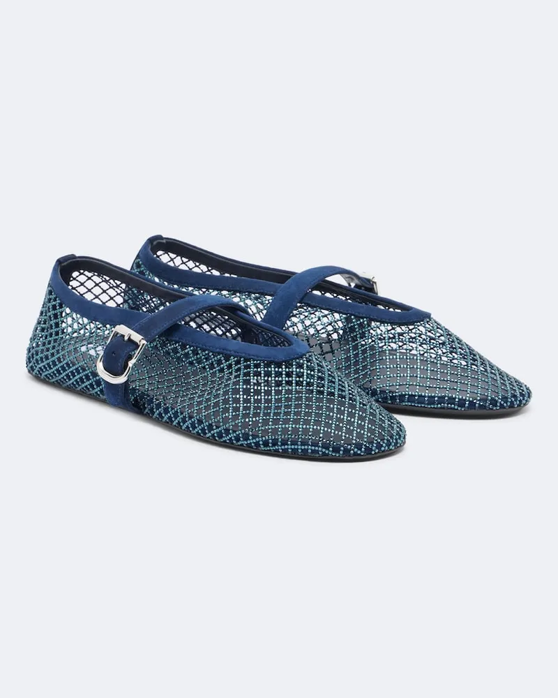 Alaïa Alaïa Ballerinas Mary Jane mit Veloursleder Blau