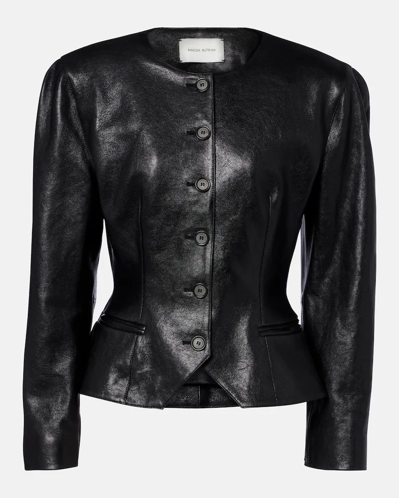 Magda Butrym Lederjacke Schwarz