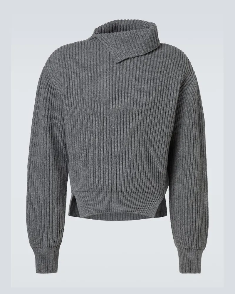 Jil Sander Pullover aus Wolle Grau