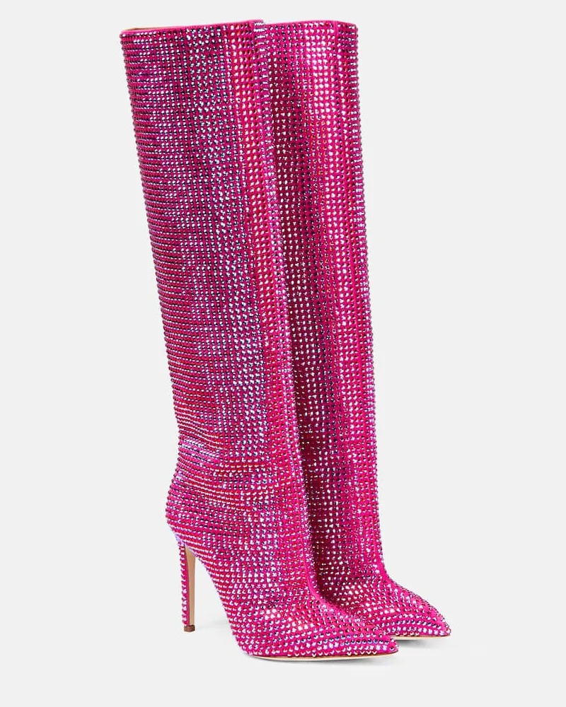 Paris Texas Stiefel Holly mit Kristallen Rosa