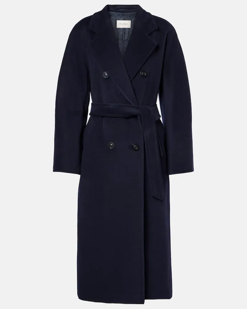 Max Mara Wickelmantel Madame aus Wolle und Kaschmir Schwarz