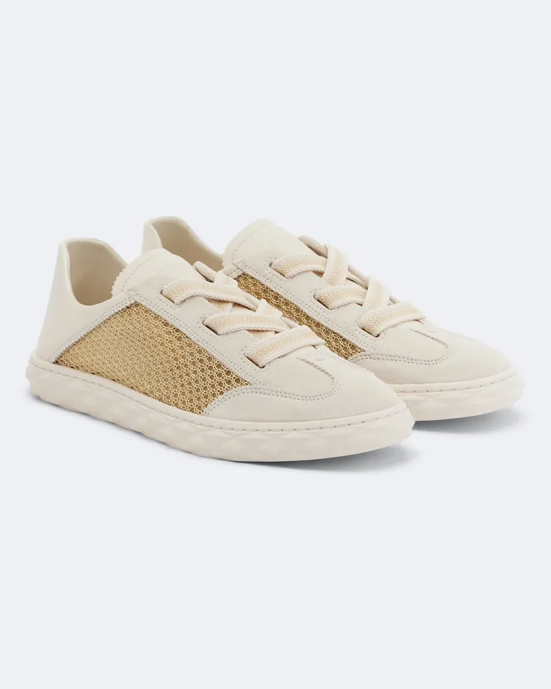 Jimmy Choo Sneakers Diamond Light Flex aus Veloursleder Beige