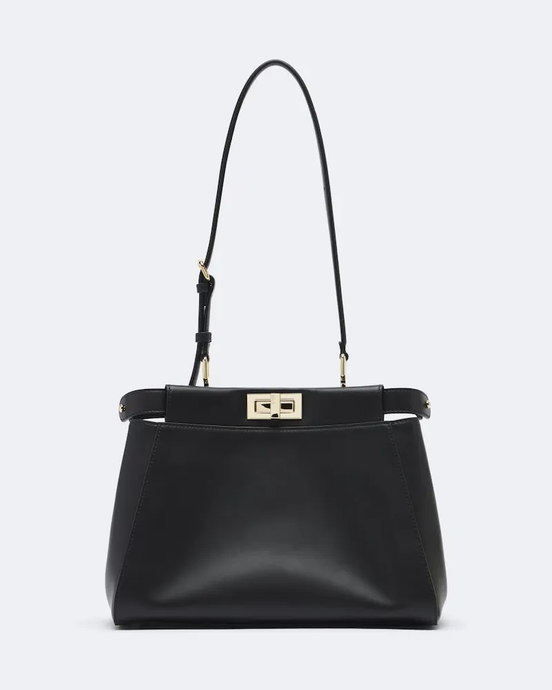Fendi Shopper Peekaboo® Small aus Leder Schwarz