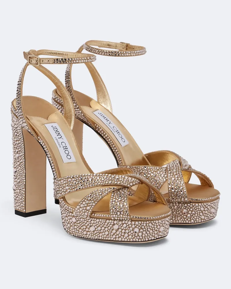 Jimmy Choo Verzierte Plateausandalen Kove Gold
