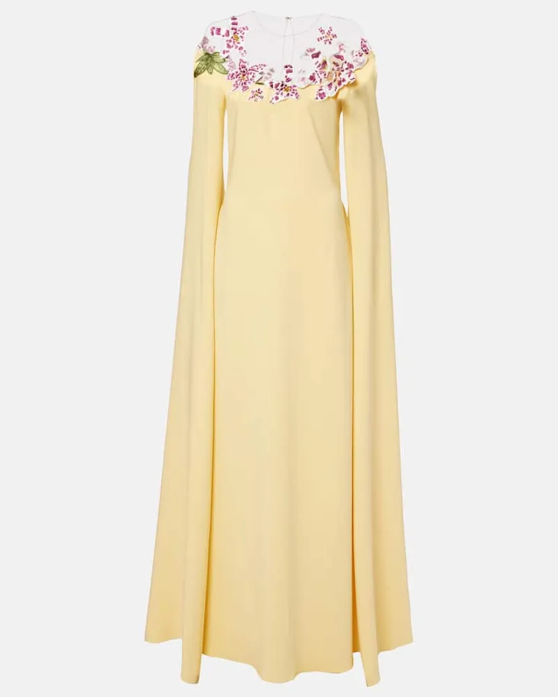 Oscar de la Renta Robe Watercolor Orchid Gelb