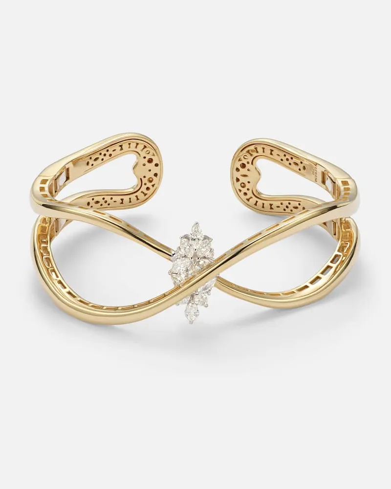 YEPREM Armreif Golden Strada aus 18kt Gelb- und Weißgold mit Diamanten Gold